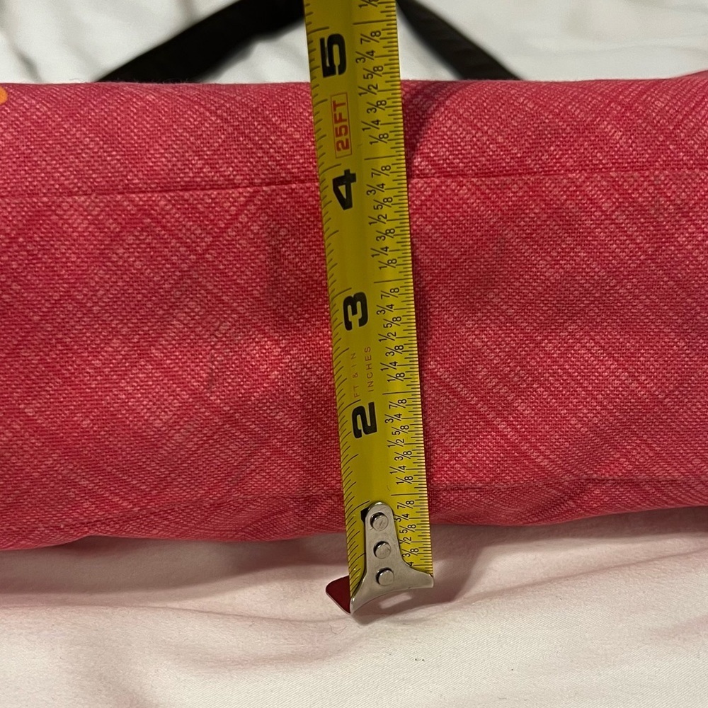 Thirty One Pink Blue White Floral Embroidered Appliqué Skirt Purse Shoulder Bag - Picture 11 of 12